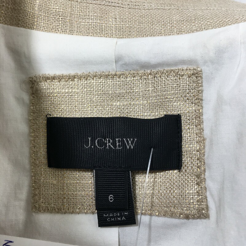 110-102 J Crew, Off-whit, Size: 6<br />
Sparkly Off-White Blazer cotton/elastane  Good