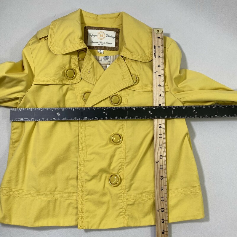100-442 Papaya Clothing, Yellow, Size: Medium gold button light jacket