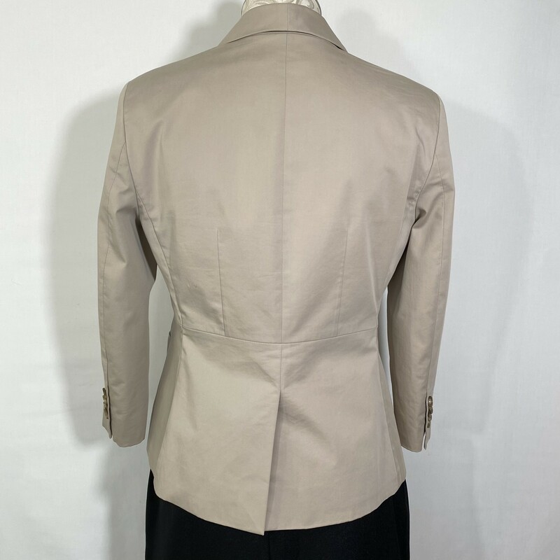 100-044 Ann Taylor One Bu, Tan, Size: 6 striped inside one button blazer