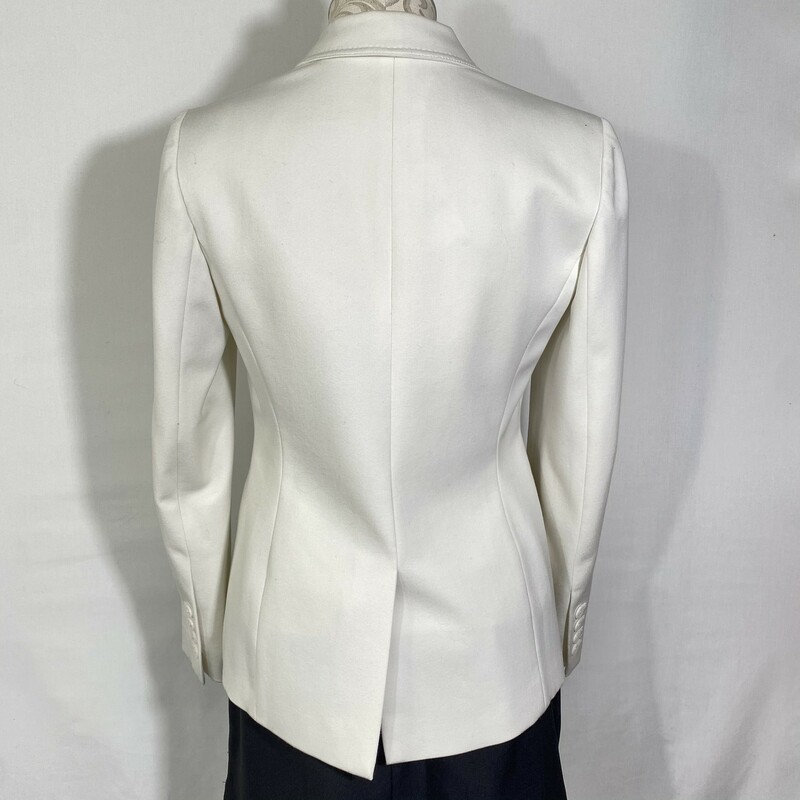 100-444 Anne Klein Blazer, White, Size: 2 one button blazer with buttons on sleeves