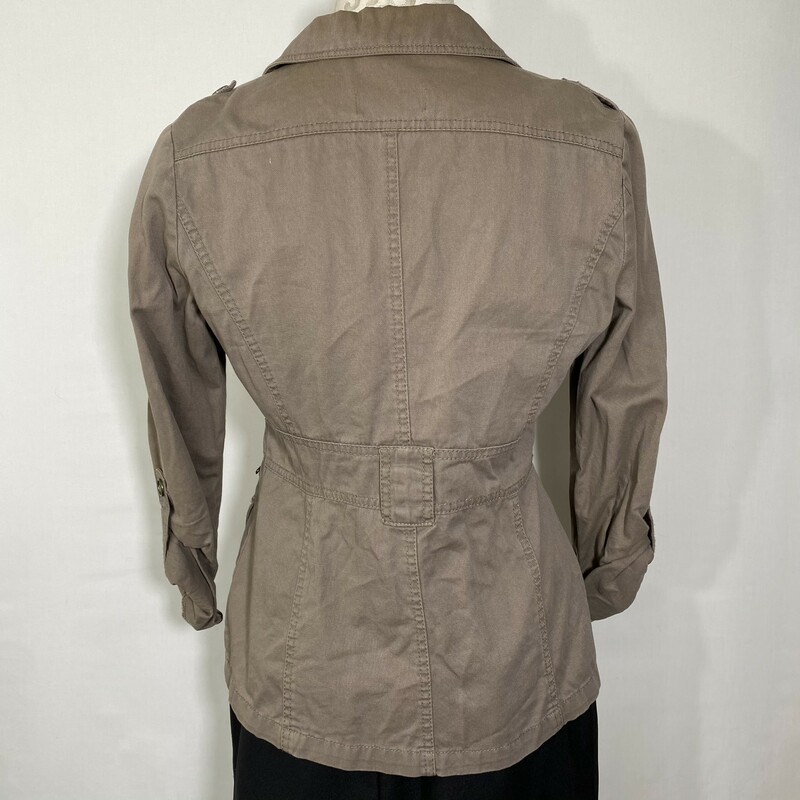 120-435 Charlotte Russe, Grey, Size: Medium grey/brown canvas light jacket 100% cotton  good