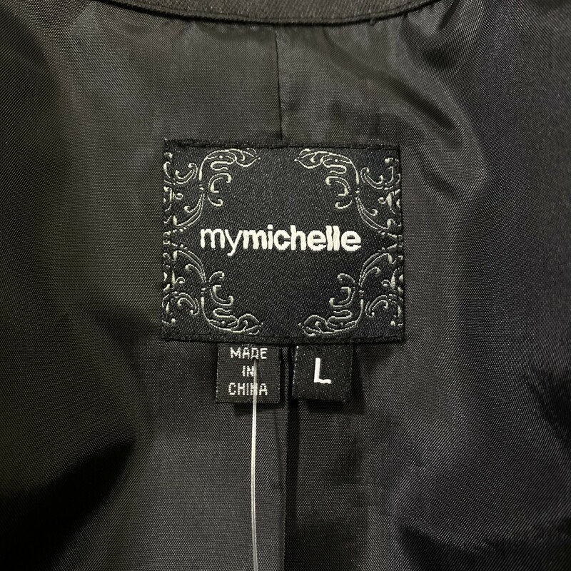110-108 Mymichelle, Black, Size: Large Chic Black Dress Jacket polyesther/rayon/spandex  Good