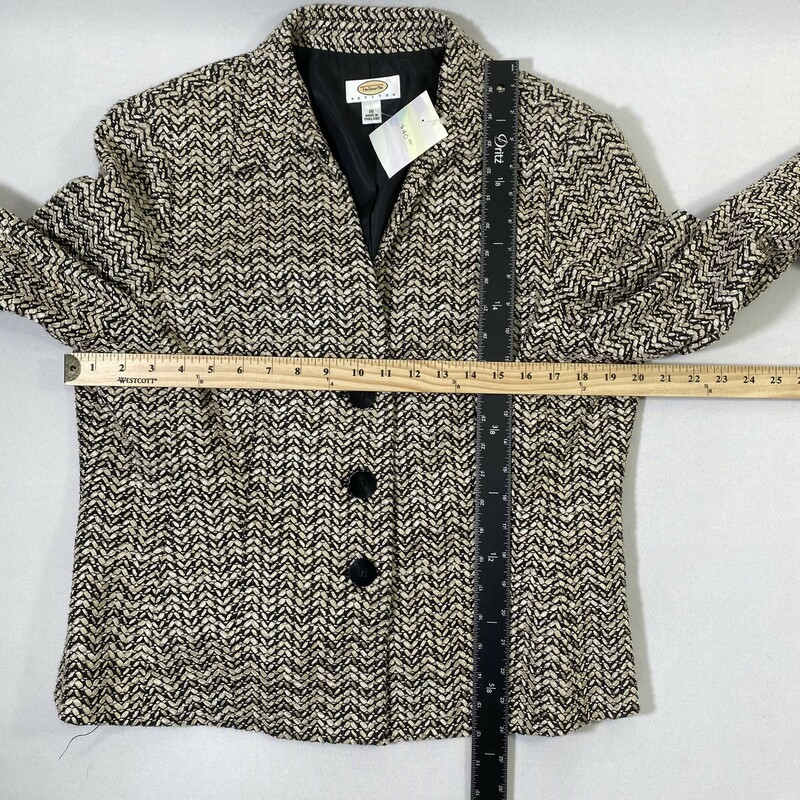 112-035 Talbots, Multicol, Size: 16 petite Patterened Collared Button-Up Jacket nylon/acrylic/cotton/rayon/polyesther  Like New