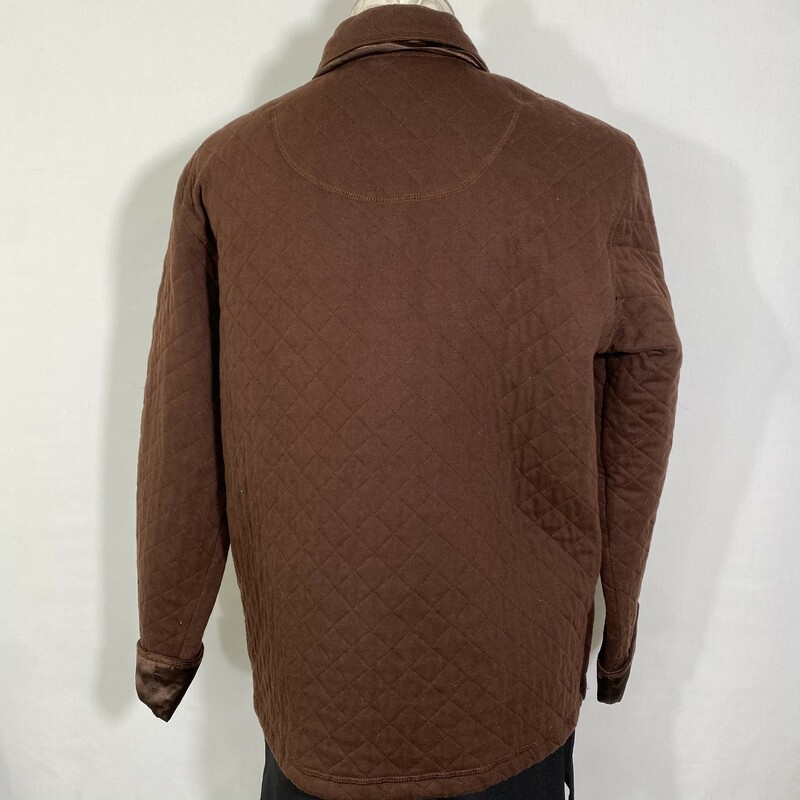 120-486 White Stag, Brown, Size: Large brown thicker jacket with brown buttons 60% cotton 40% polyester  good