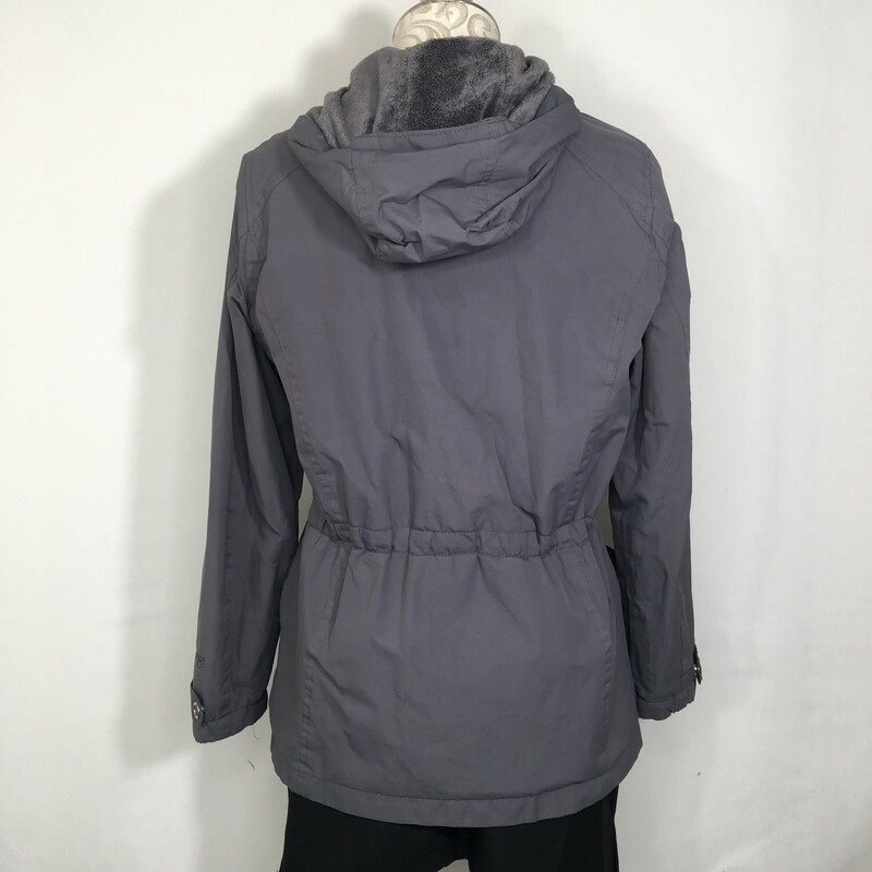 125-094 No Tag, Grey, Size: Small grey windbreaker jacket with fur inside no tag  good
