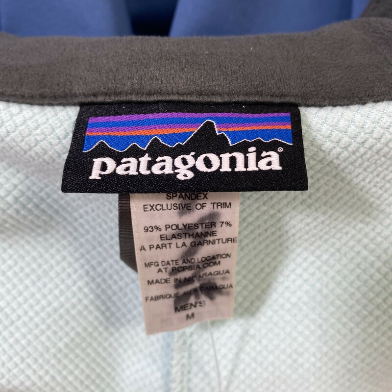 114-097 Patagonia Windbre, Blue, Size: Medium mens medium  blue wave sailing embroidered on chest