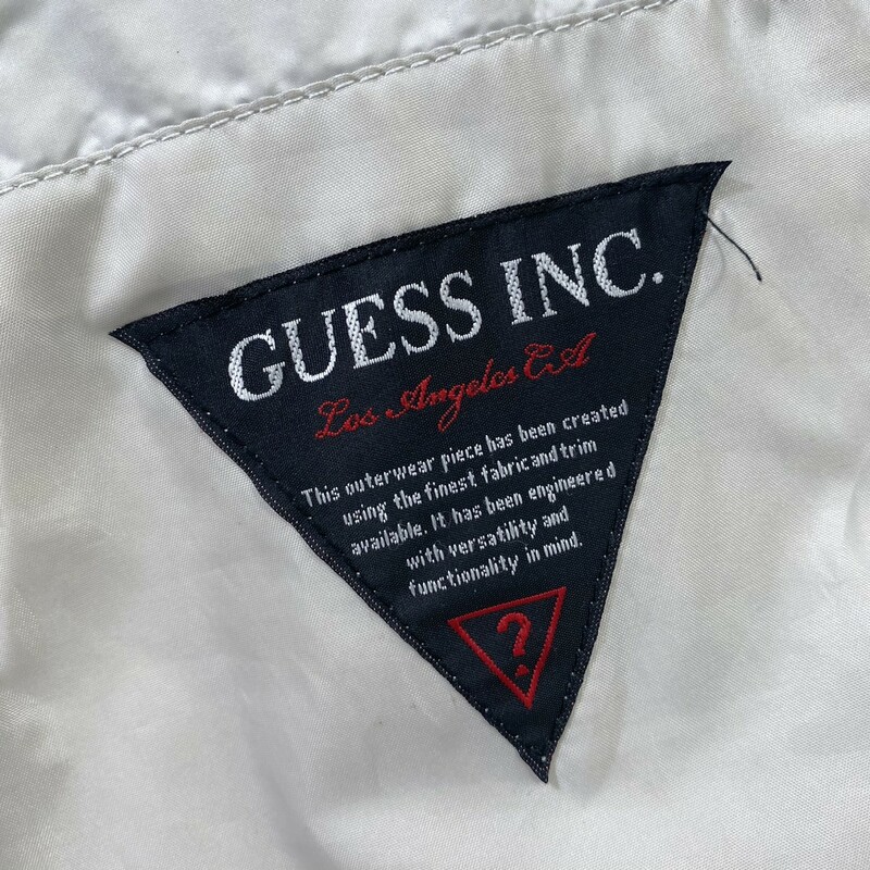 105-243 Guess, Grey, Size: Small grey winter zip up jacket 100% polyesther