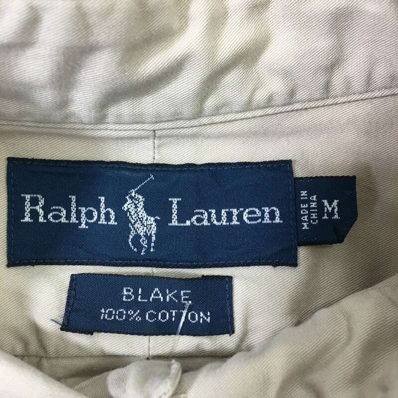 102-059 Ralph Lauren, Beige, Size: Medium Beige button down shirt 100% cotton