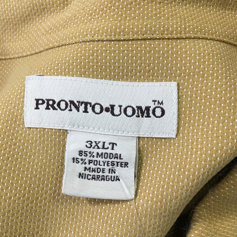 Pronto Uomo Button Up Shi, Yellow, Size: 3XL