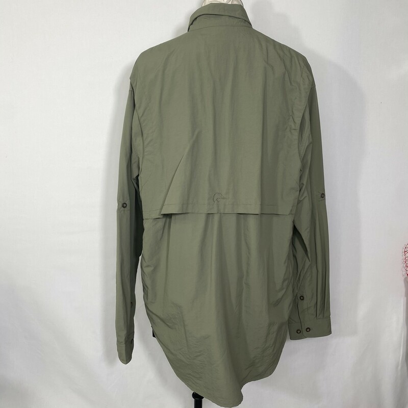 100-1089 Ducks Unlimited, Green, Size: Xl army green windbreaker material button up collar jacket 100% nylon  good