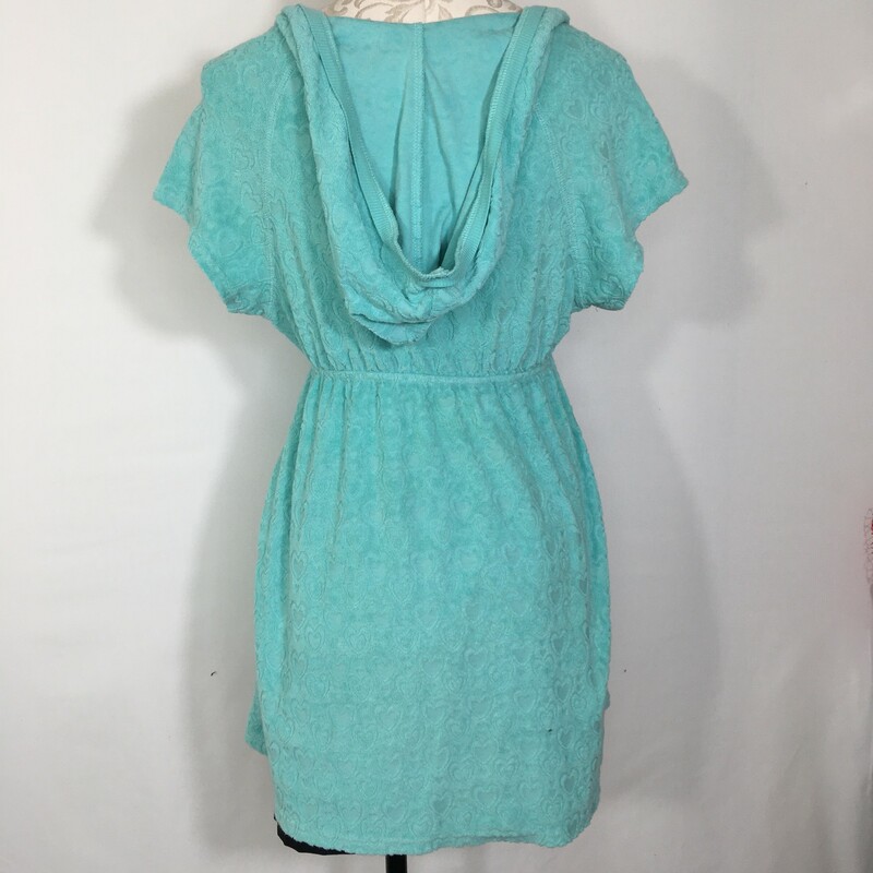 125-095 Miker, Blue, Size: Coverups size small blue heart textured cover up 74% cotton 26% polyester   good