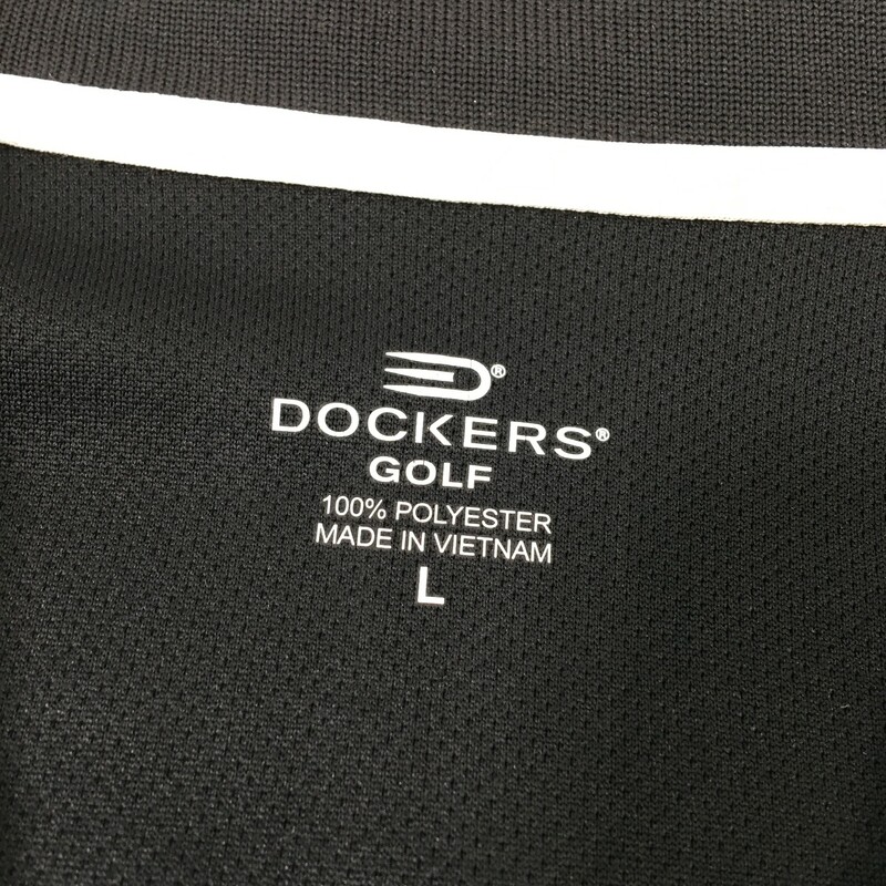 100-728 Dockers Golf, Black, Size: Large Black short sleeve shirt 100% polyesther