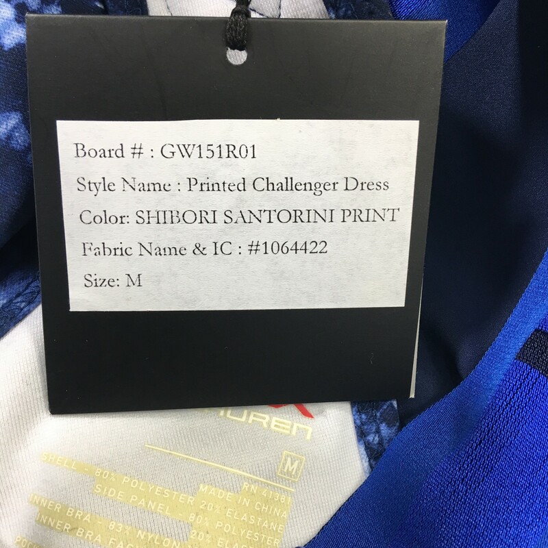 110-127a Rlx Ralph Lauren, Blue, Size: Medium Blue Patterned Athleic Dress 80% Polyester 20% Elastane  Good
