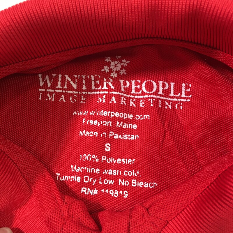 100-677 Winter People, None, Size: Small red short sleeve polo