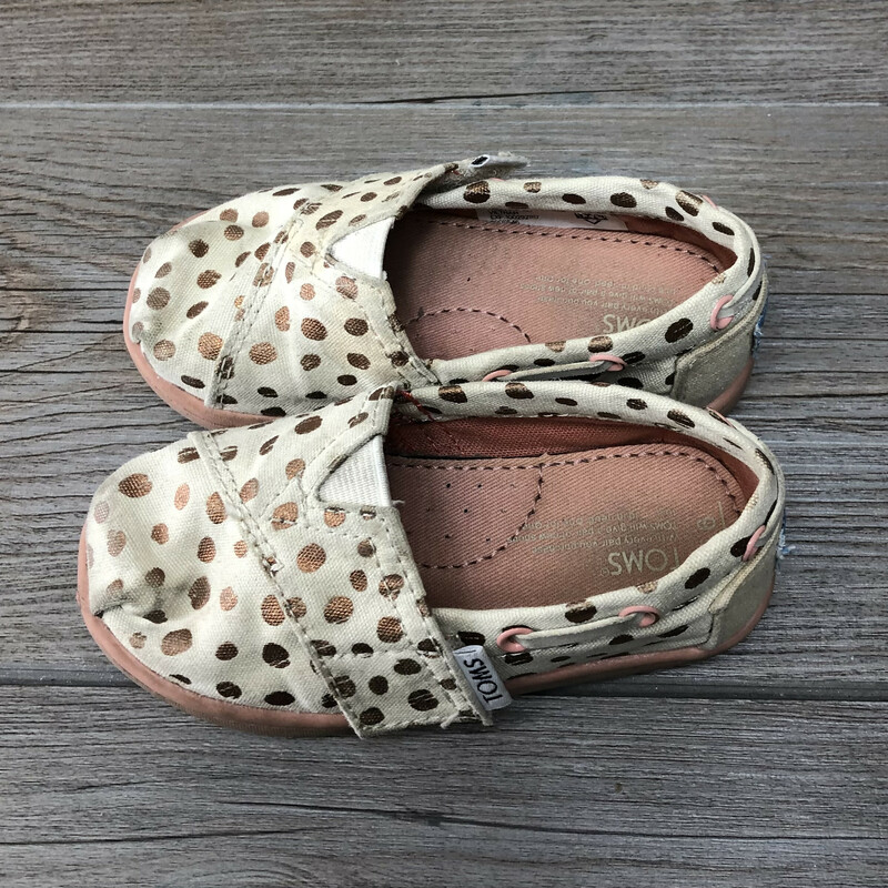 Toms Slip On Shoes, Polka, Size: 6T