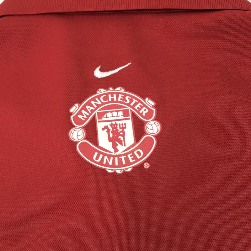 125-075 Nike, Red, Size: Large red manchester united gold polo shirt 100% polyester  good