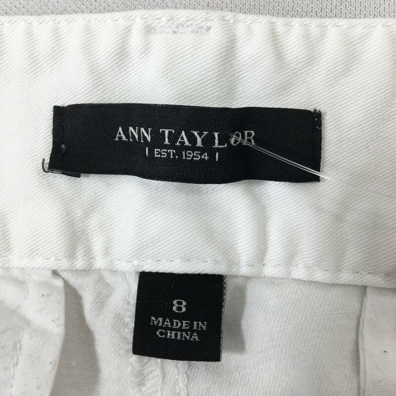 100-208 Ann Taylor, White, Size: 8 white womens shorts 66% cotton 31% lyocell 3% spandex  good