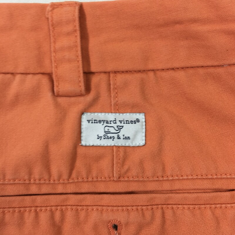 100-768 Vineyard Vines, Orange, Size: 38 orange mens vineyard vines dock shorts 100% cotton  Good