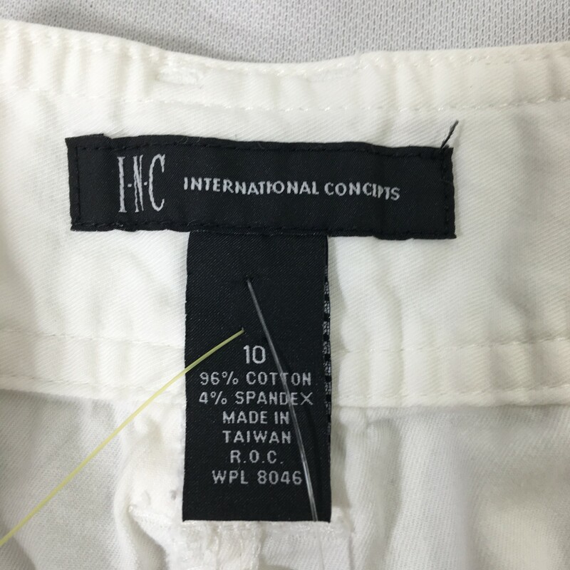 100-303 International Con, White, Size: 10 96% cotton 4% spandex button up pants