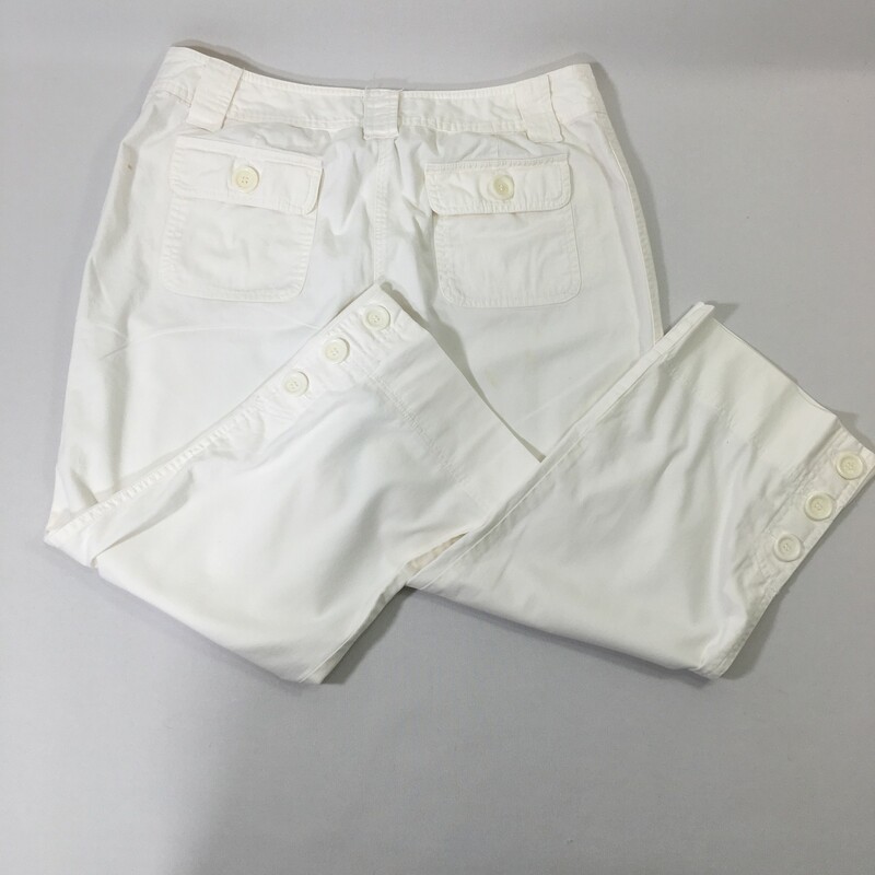 100-303 International Con, White, Size: 10 96% cotton 4% spandex button up pants