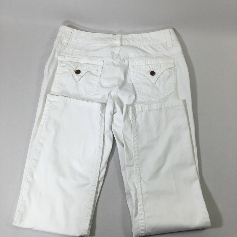100-846 Purecolor, White, Size: 31 white bootleg jeans 98% cotton 2% spandex  good