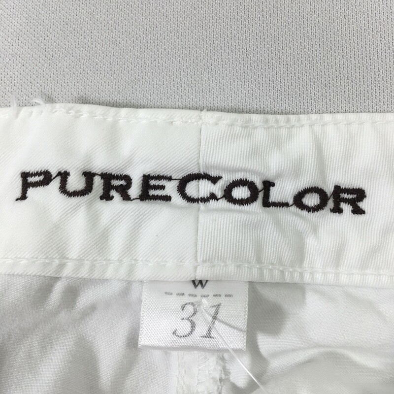 100-846 Purecolor, White, Size: 31 white bootleg jeans 98% cotton 2% spandex  good