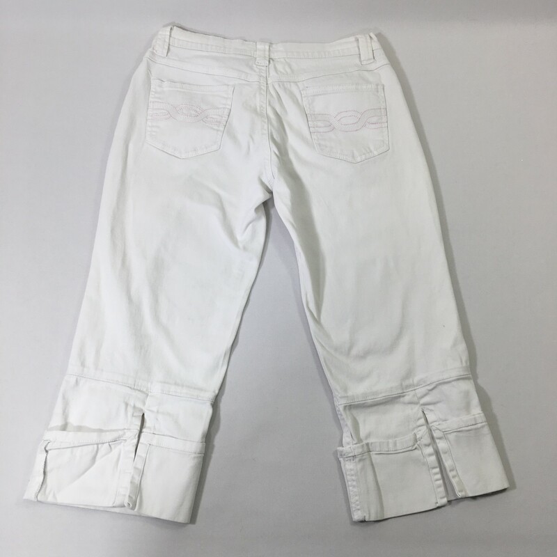 110-153 Vanilla Star, White, Size: 7 white cropped jeans 98% cotton 2% spandex  good