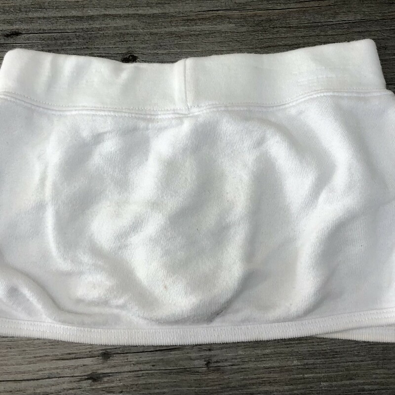 Skort With Heart Front, White, Size: 4Years old<br />
Elastic waist