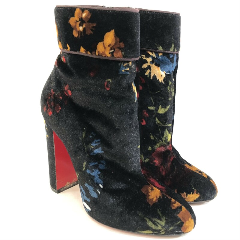 Christian Louboutin Floral Velvet Booties Size 36 $449