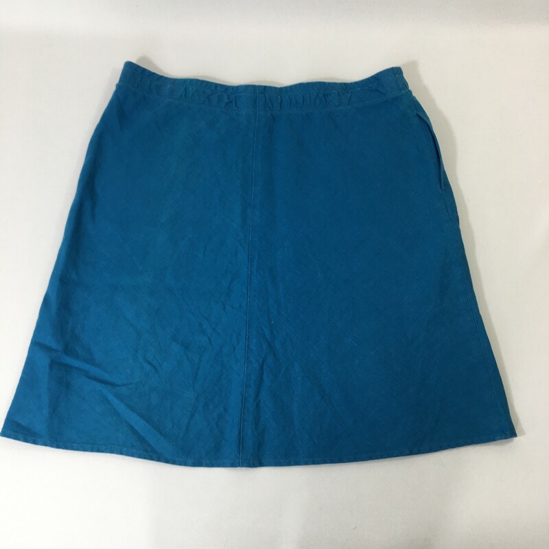 J.Jill Linen Pocket Skirt, Blue, Size: Medium petite