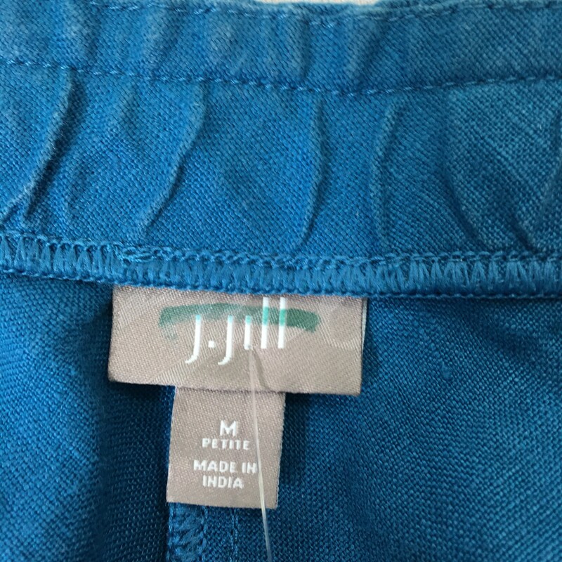 J.Jill Linen Pocket Skirt, Blue, Size: Medium petite