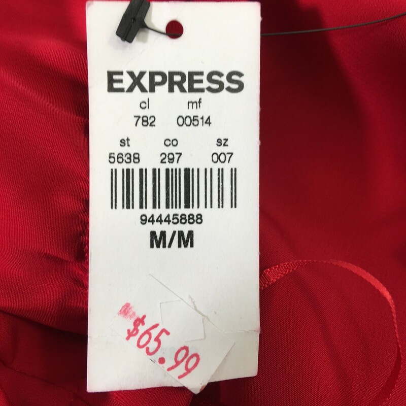 Express Strapless Pantsui, Red And, Size: Medium