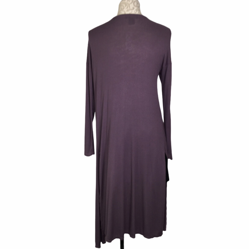 See You Monday Long Car, Purple, Size: Medium long ribbed cardigan with slits on bottom 95% rayon 5% spandex