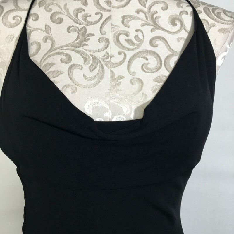 Arden B. Long Open Back, Black, Size: Small 100% rayon cowl neck dress
