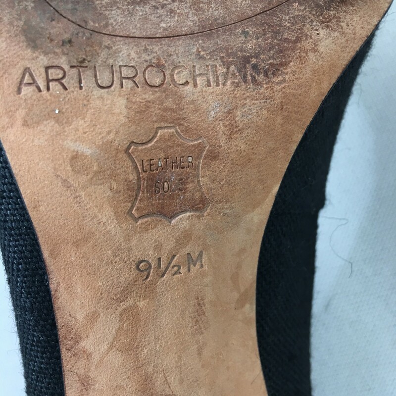 Arthurochiang Linen Heels, Black, Size: 9.5