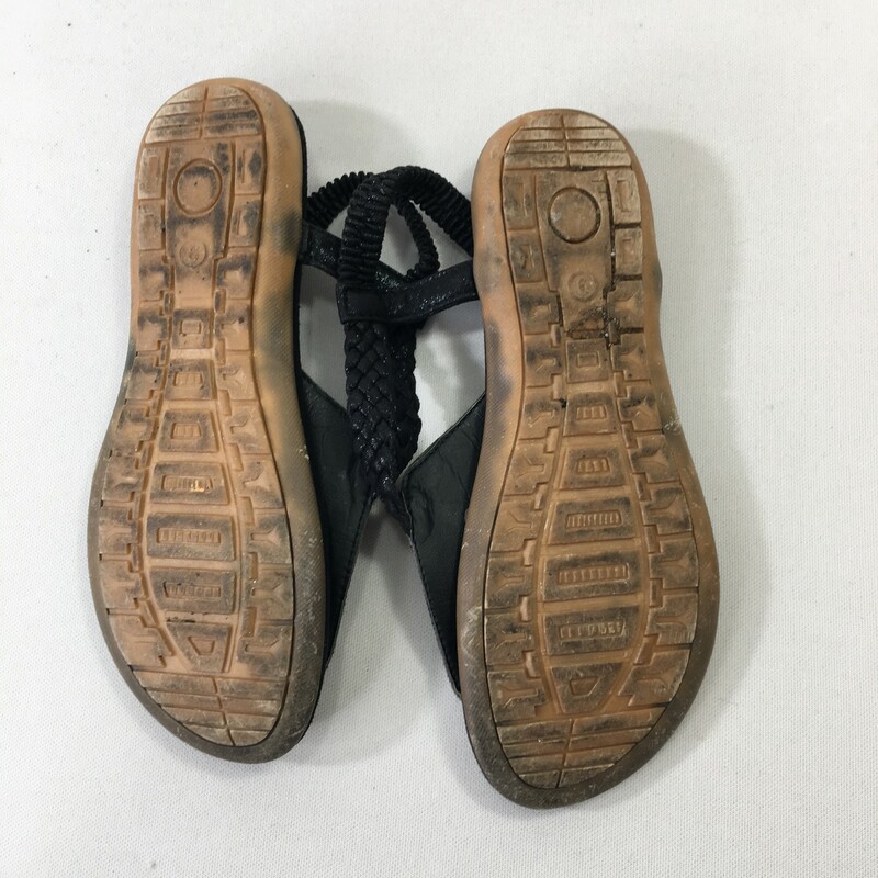 120-104 Love Gem Sandals, Black, Size: 6