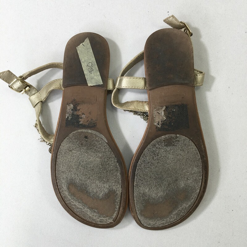 100-127 Gold Bling Sandal, Gold, Size: 8