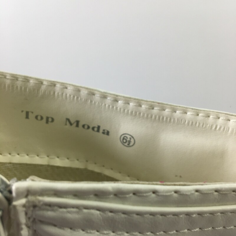 Top Moda High Heeled Boot, White, Size: 6.5