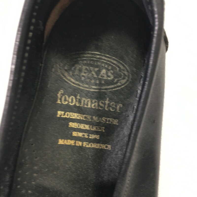 100-927 Footmaster, Black, Size: 43 mens dress shoes with buckle detail on the front leather  okay