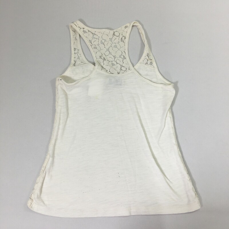 102-026 Abercrombie Kids, White, Size: Medium White Lacy Tank Top no tag