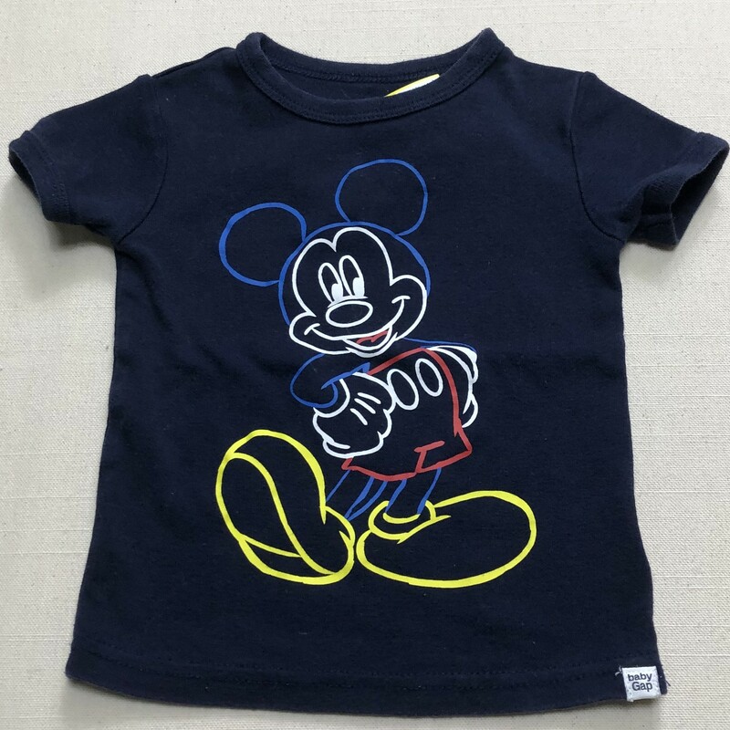 Disney Gap T Shirt, Navy, Size: 6-12M