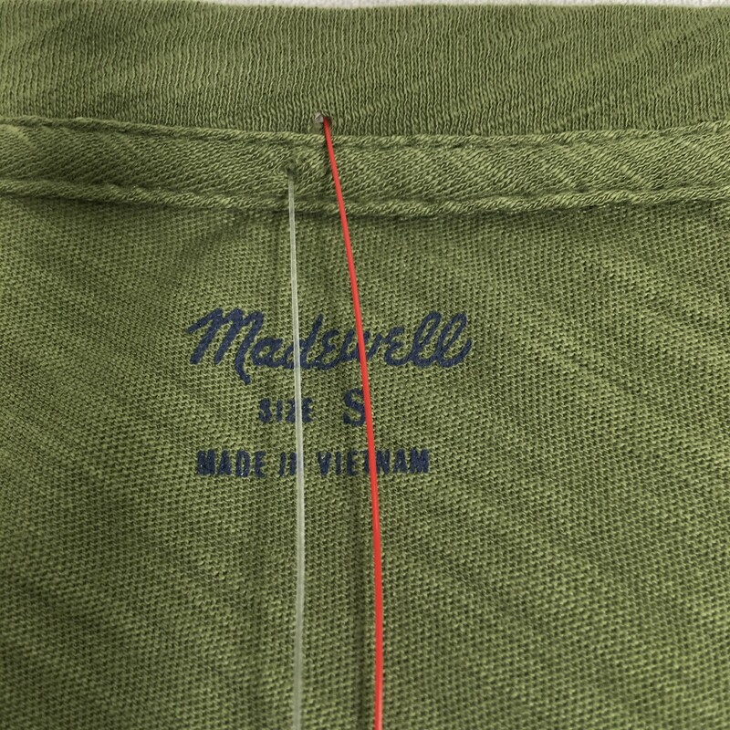 107-040 Madwell, Olive Gr, Size: Small Short Sleeve 100% Cotton