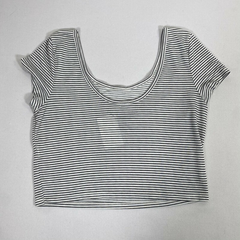 100-210 American Eagle, Black St, Size: Small Black and White Striped Crop top