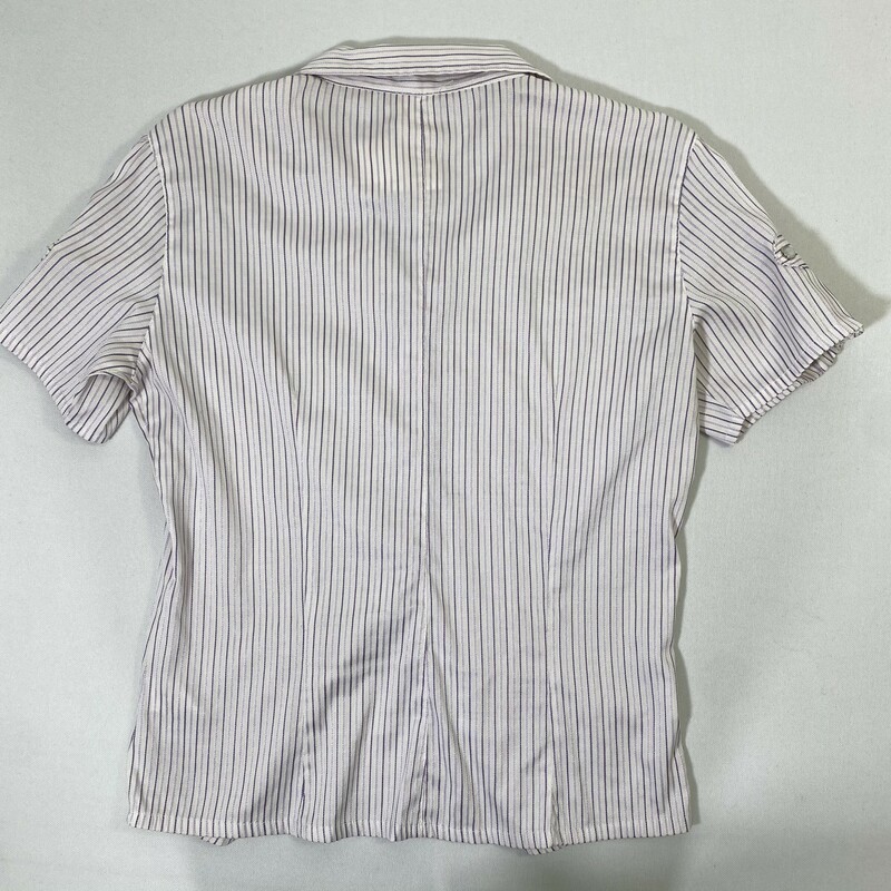 110-048 Baxter, Purple A, Size: 10 Purple and White Striped Collared Shirt -  Good
