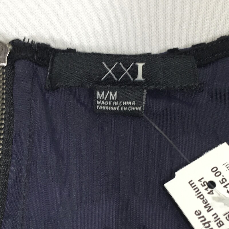 XXI Sheer Velvet Short Sl, Navy Blu, Size: Medium