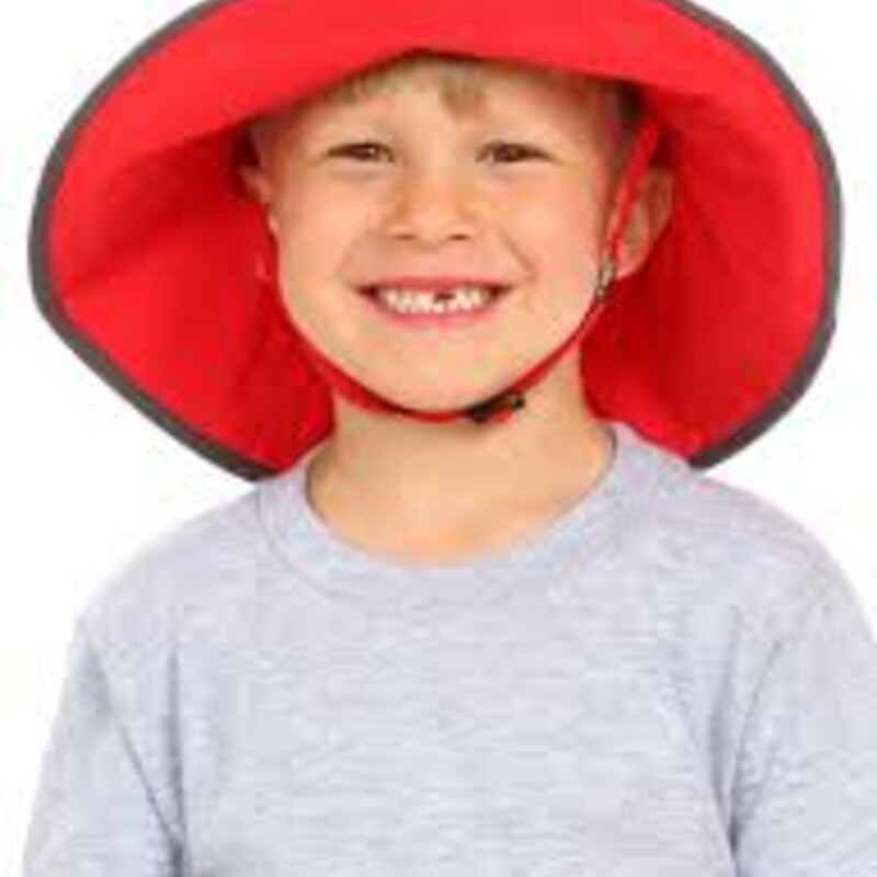 UPF 50+ Adjustable SunHat, Red, Size: 2-8Y<br />
NEW!<br />
Lightweight - our single layer design makes this hat breathable<br />
Our Widest Brim - your child will have complete coverage under this brim<br />
Break-Away Chinstrap - means this hat stays on with safety<br />
Back toggle - elastic travels around the entire circumference of the hat, which adjusts with a toggle for a custom fit and years of wear.<br />
100% Nylon with UPF 50+ - meaning it blocks 97% of the suns harmful UV rays<br />
Quick Dry - they’re dry in minutes and crushable for easy packing<br />
Machine Washable - durable and easy to love<br />
Made In Canada