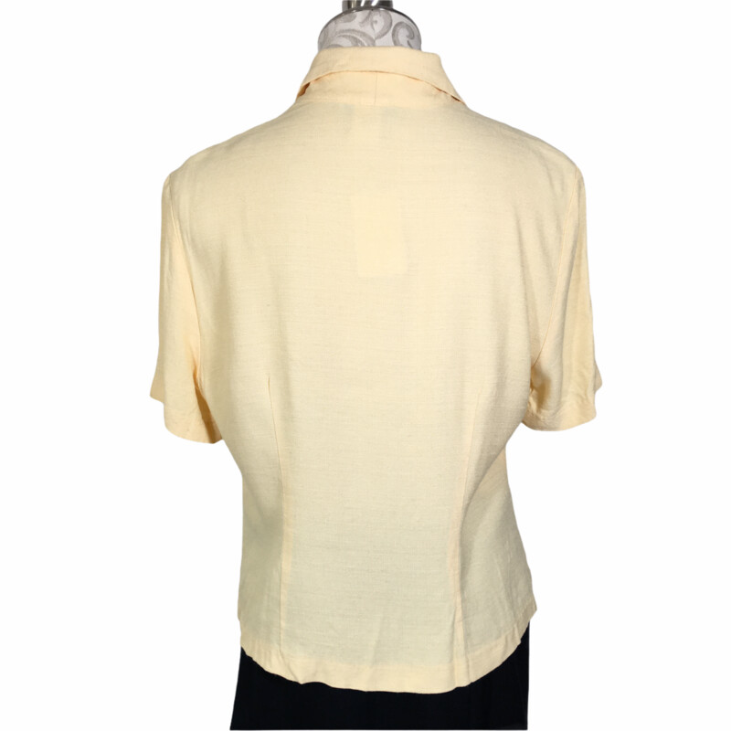 120-402 Dress Barn, Yellow, Size: 12 bright yellow button up blouse 56% rayon 44% acetate  good