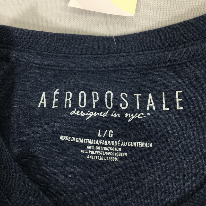105-044 Aeropostale, Blue, Size: Large t-shirt arizona  60% Cotton  40 Polyester