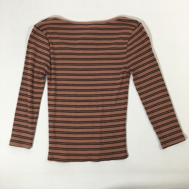 100-526 Forever 21, stripe, Size: Small<br />
Brown long sleeve shirt w/ black stripes no tag