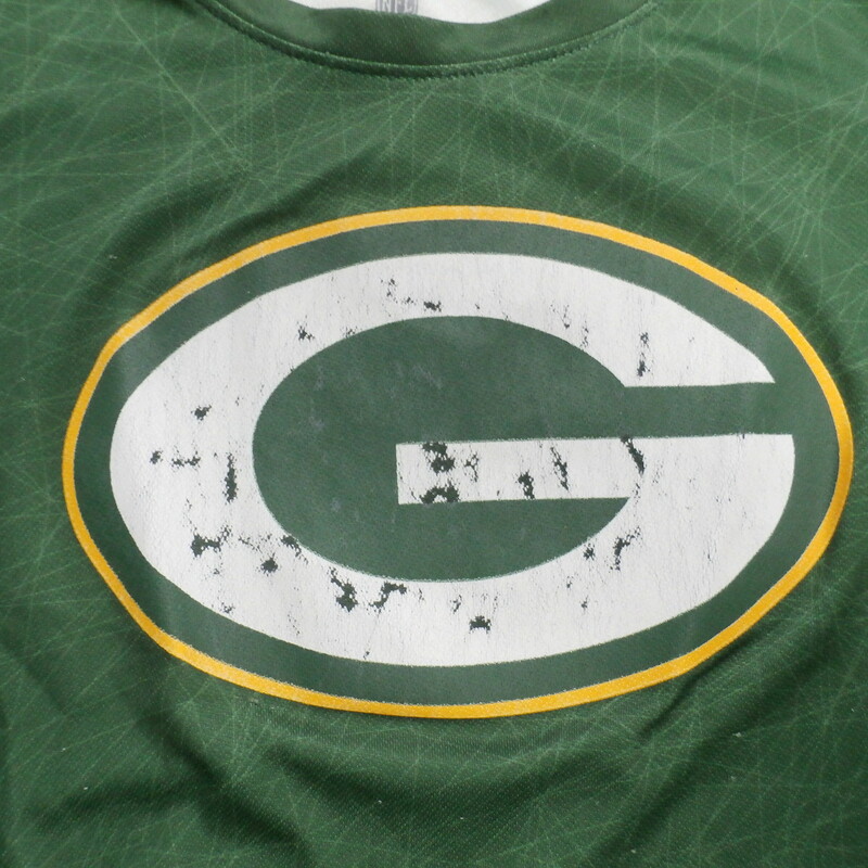 NFL Team Apparel Youth Medium Green Bay packers shirt polyester 28628
Rating: (see below) 3- Good Condition
Team: Green Bay Packers
Player: N/A
Brand: Nike
Size: Youth - Medium (Measured Flat: Chest 14\", length 19\"
Color: Green
Style: Short sleeve shirt
Material: 100% Polyester
Condition: 4- Fair Condition; Wrinkled; Minor pilling and fuzz; Few Snags on front; Logo faded in spots
Item #: 28628
Shipping: FREE